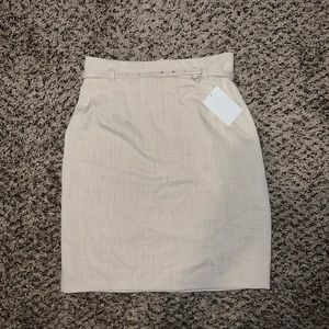 NWT H&M knee length belted skirt- TAN